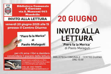 L'immagine a scopo decorativo, riporta le informazioni presenti nella descrizione dell'evento