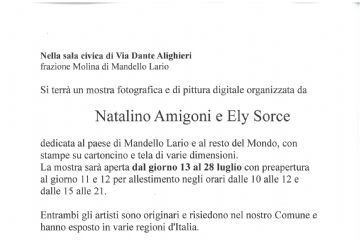 Locandina descrittiva del programma con 2 immagini del lago.