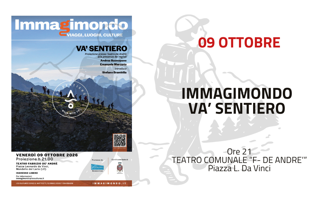 Locandina dell'evento Va' Sentiero con escursionisti su una cresta montuosa.