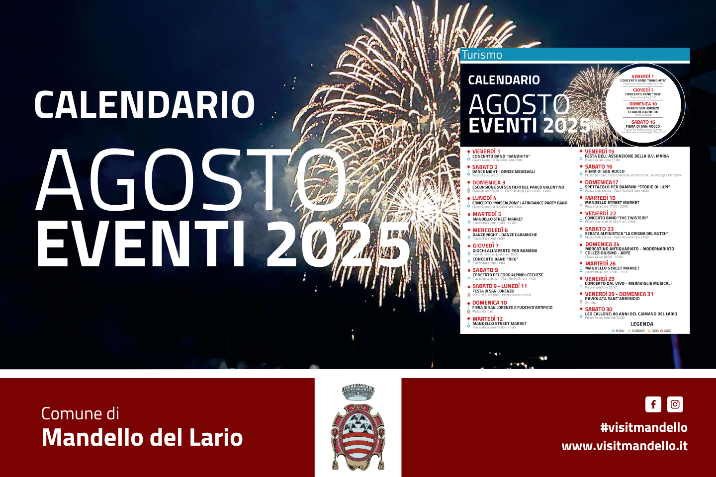 calendario eventi agosto 2025
