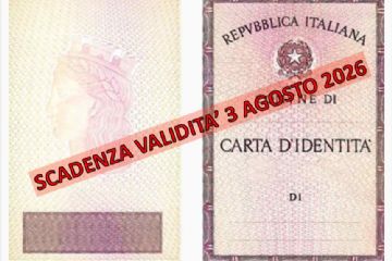 Carta d'identità cartacea valida fino al 3 agosto 2026