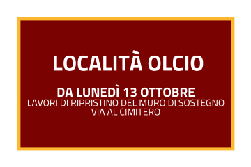 Localit&#224; Olcio: lavori di ripristino del muro di sostegno in via al Cimitero
