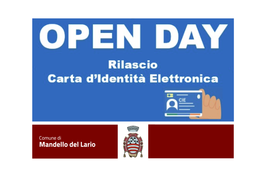 scritta open day - rilascio carta d'identità elettronica