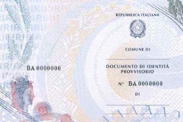 documento di identità provvisorio - fac- simile